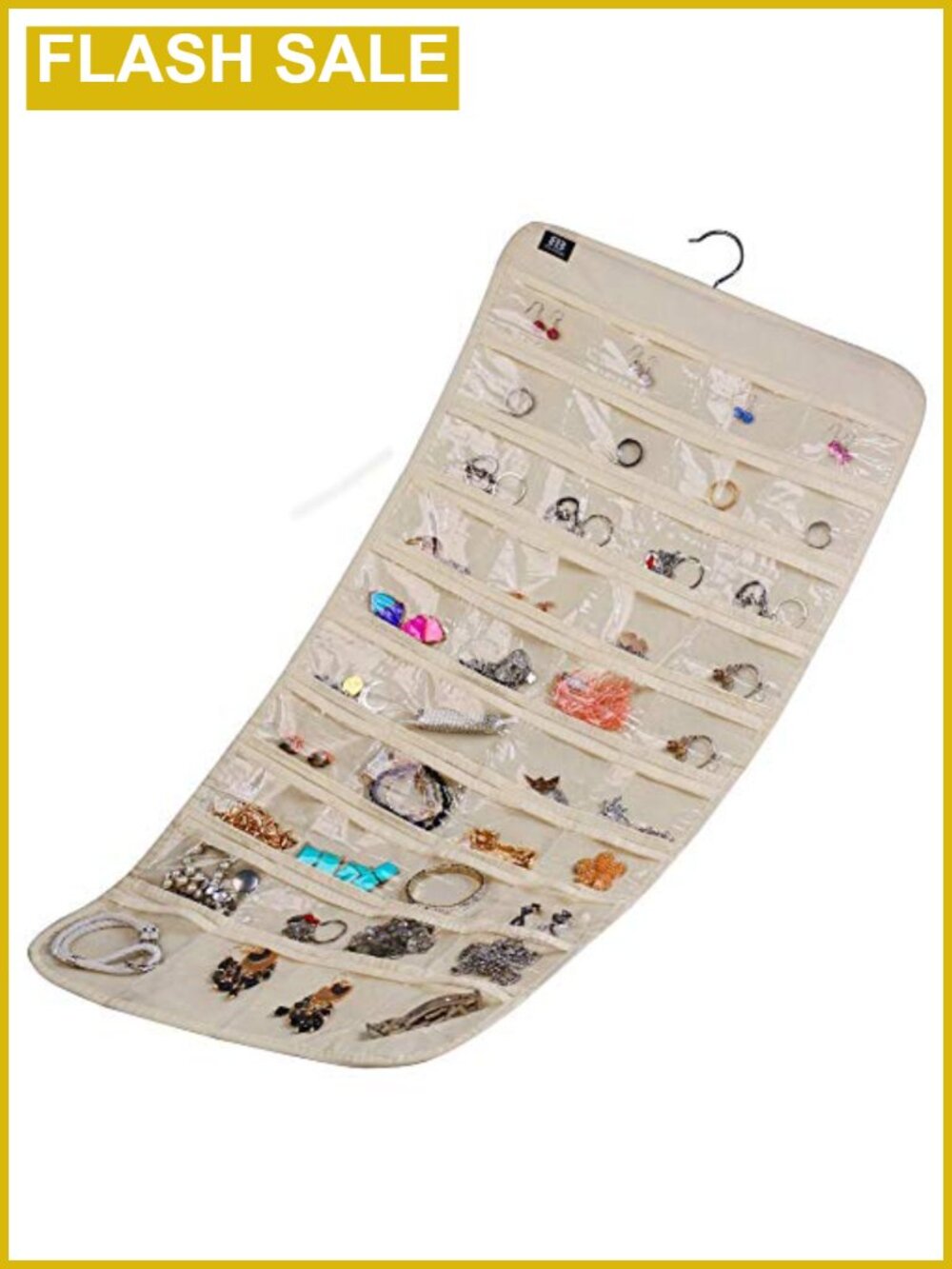 Hanging Jewelry Organizer 80 Pockets Double-Sided Non-woven Fabric Closet Door - Picture 4 of 6